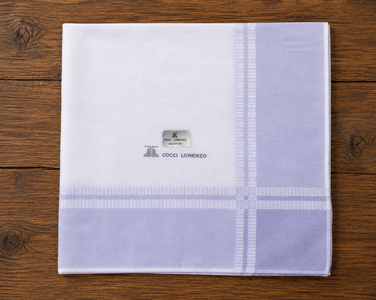 Men’s Cotton Handkerchiefs Pack of 12 Classic Check Border Design
