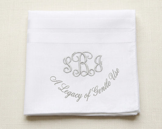 Custom Embroidered Monogrammed Cotton Hanky for Men