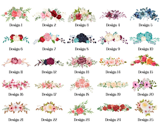 Custom Wedding Flower Design Handkerchief