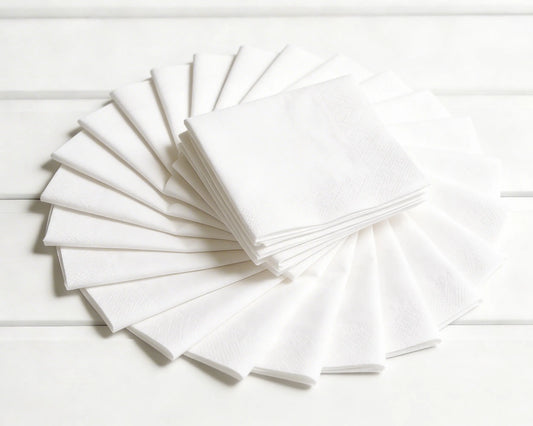 Stack of white hanky on a white background