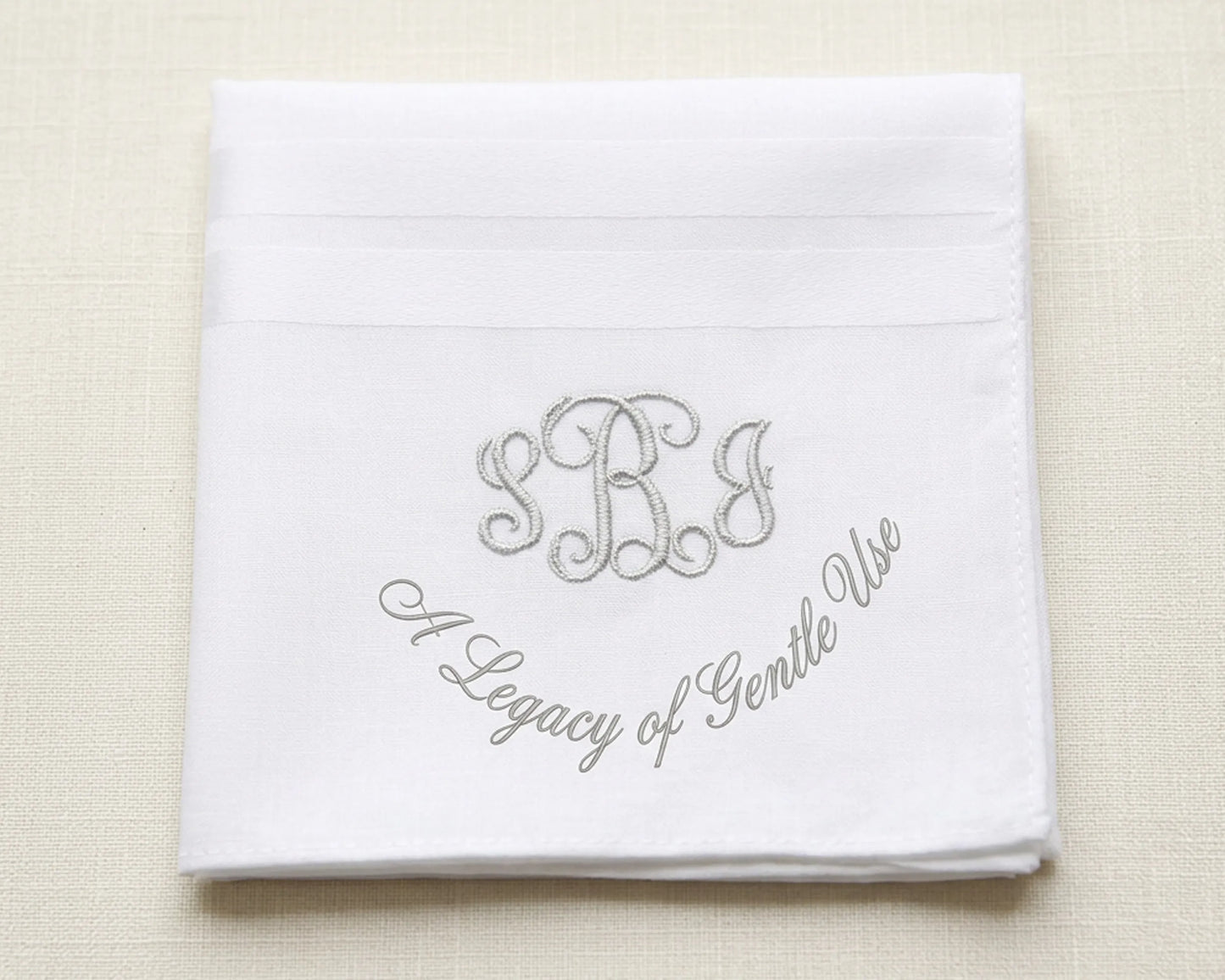 Custom Embroidered Monogrammed Cotton Hanky for Men