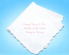 Scalloped Edge Embroidery Cotton Wedding Handkerchief for mother