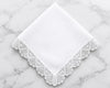Wholesale White Lace Trim Cotton Soft Handkerchief Bulk Set