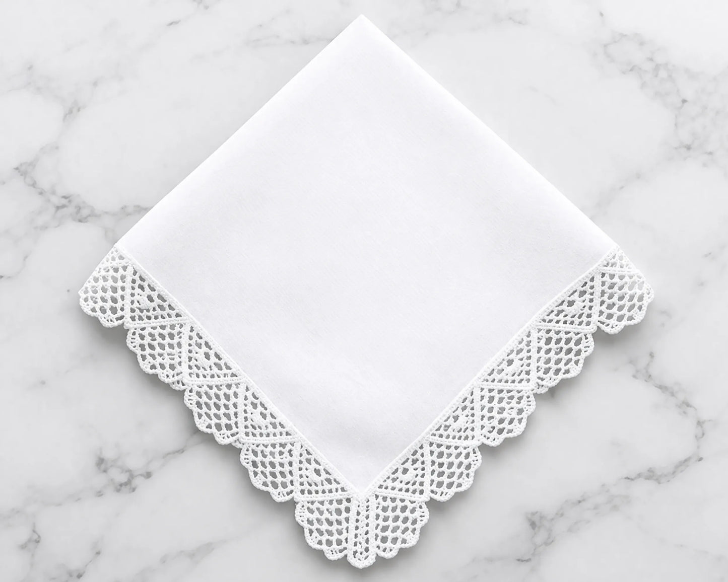 Wholesale White Lace Trim Cotton Soft Handkerchief Bulk Set