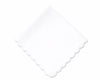 Wholesale White Scalloped Edge Cotton Plain Handkerchief Bulk Set