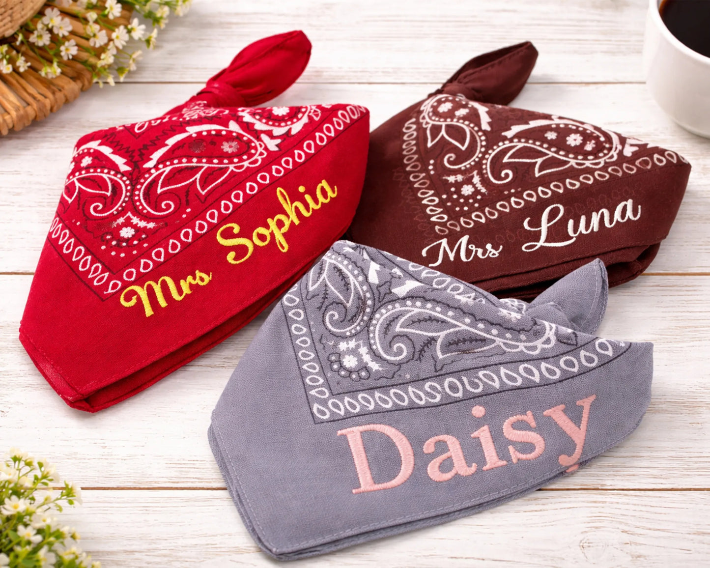 Personalized Embroidered Cotton Bandana for Events and Gifts