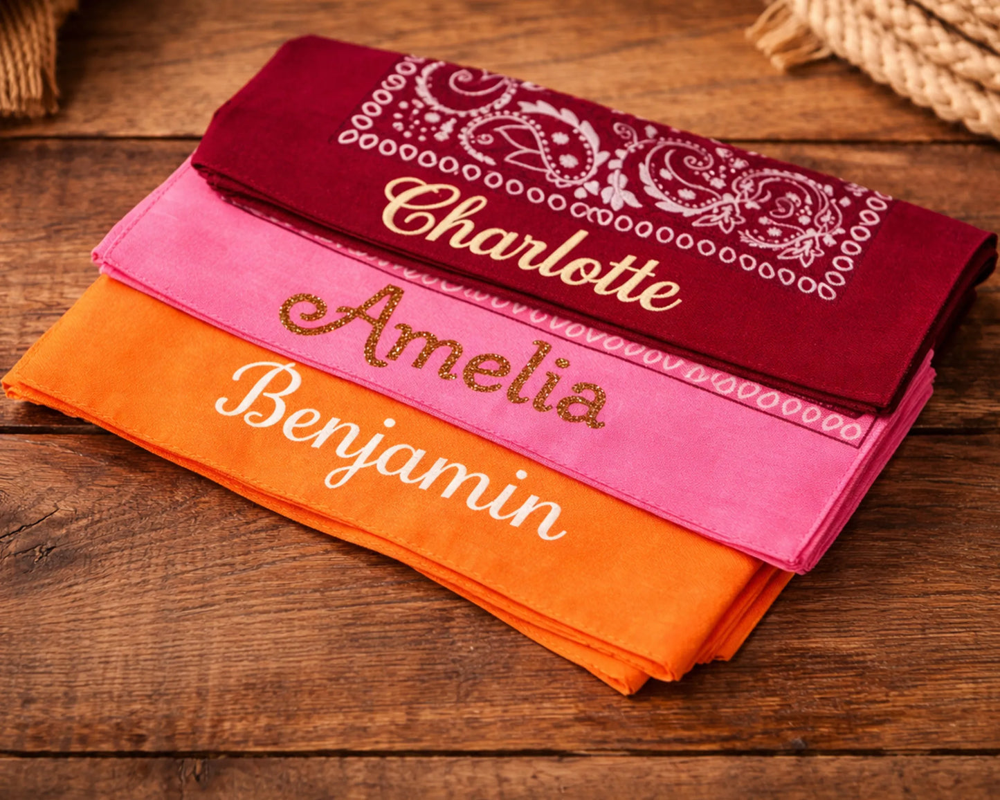 Personalized Cotton Bandana Embroidered Name Paisley Design Gift