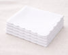 Mens White Cotton Handkerchief Bulk Set Scalloped Border Hankies