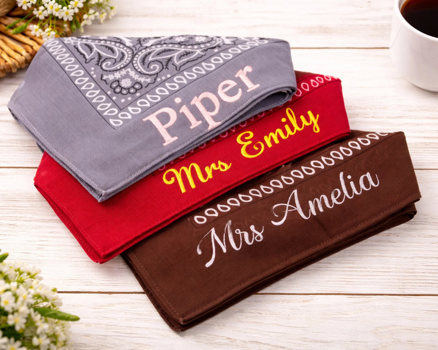 Personalized Embroidered Cotton Bandana for Events and Gifts