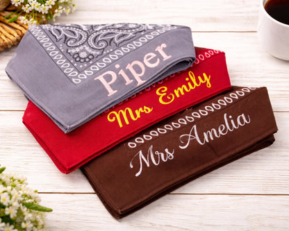 Personalized Embroidered Cotton Bandana for Events and Gifts