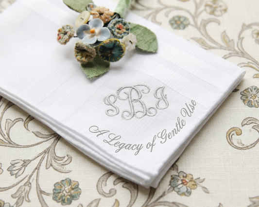 Custom Embroidered Monogrammed Cotton Hanky for Men