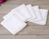 Wholesale White Lace Trim Cotton Soft Handkerchief Bulk Set
