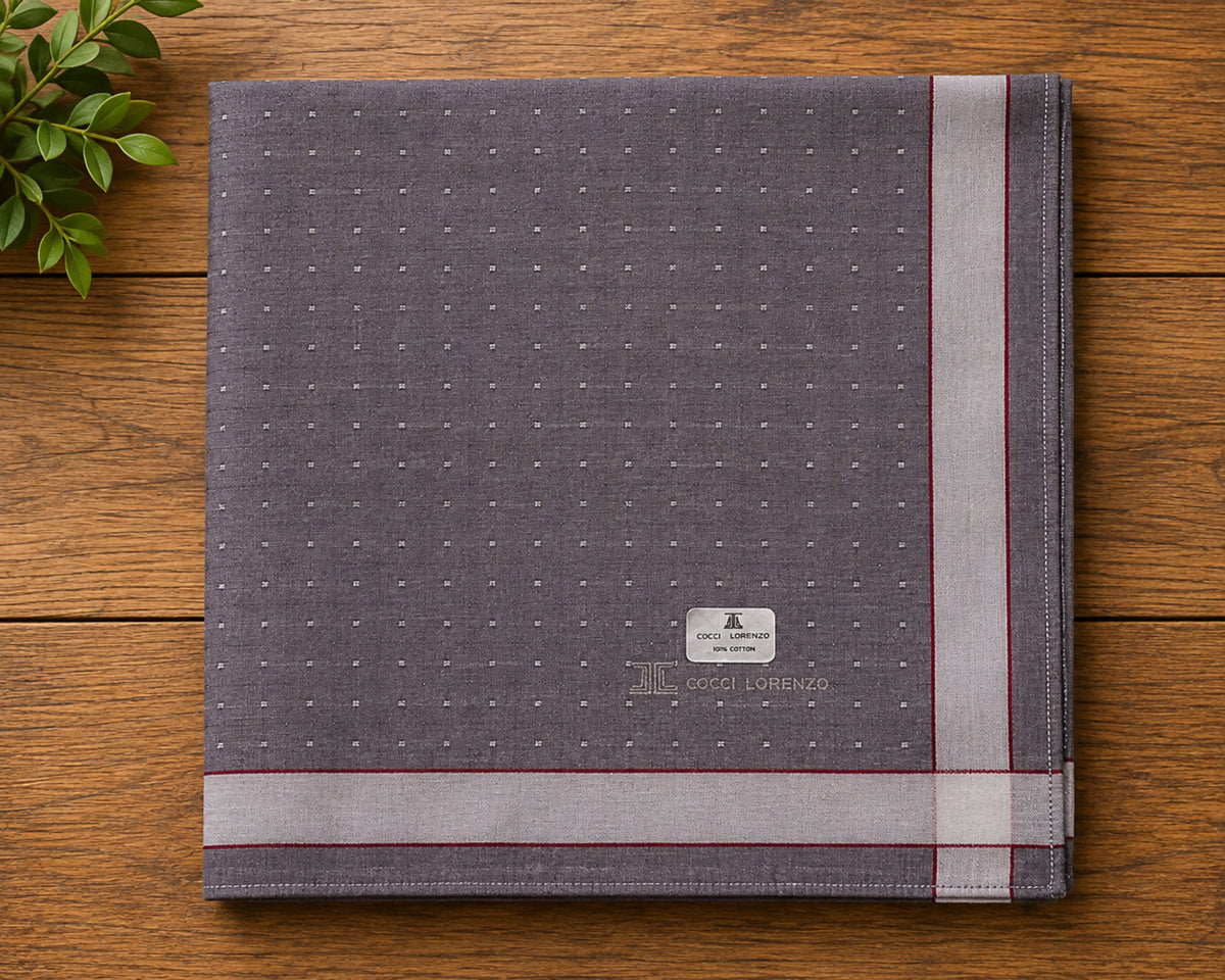 Men’s Cotton Handkerchiefs Pack of 12 Stylish Woven Border Design