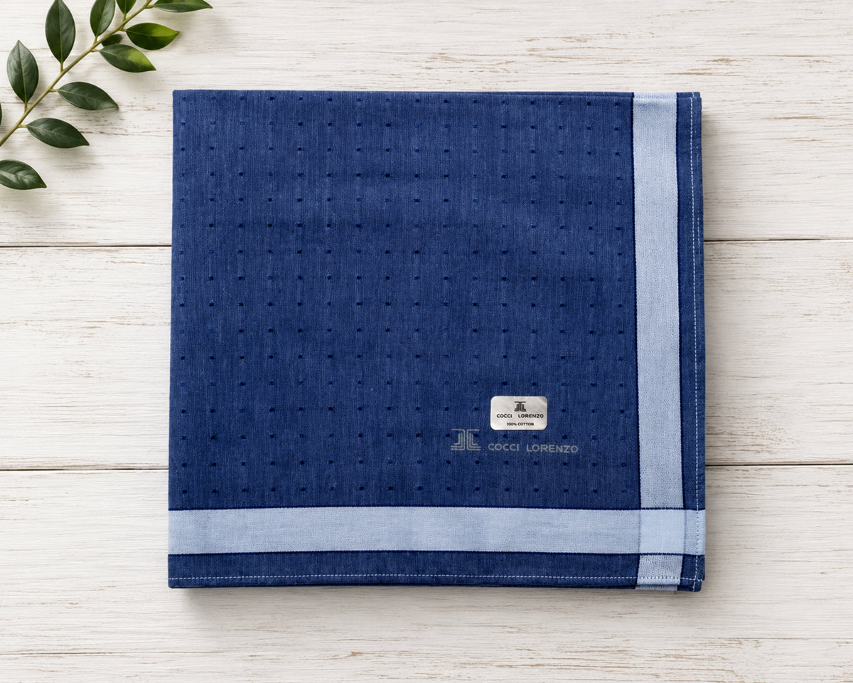 Men’s Cotton Handkerchiefs Pack of 6 Soft Textured Border Hankies