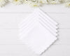 Wholesale White Scalloped Edge Cotton Plain Handkerchief Bulk Set