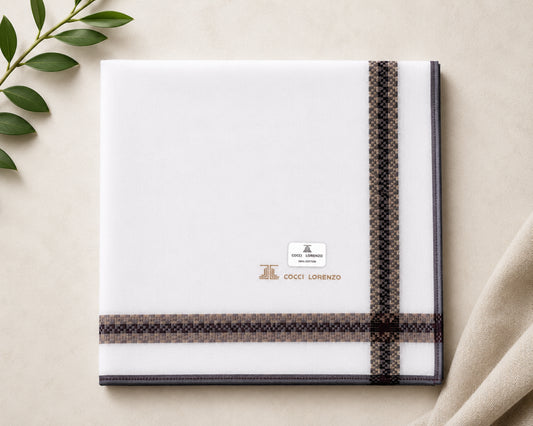 Men’s Cotton Handkerchiefs Pack of 6 Classic Woven Check Border Design