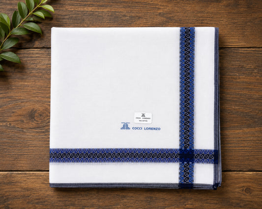 Men’s Cotton Hankies Pack of 12 Classic Multicolor Check Border