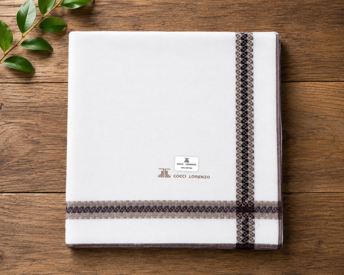 Men’s Cotton Hankies Pack of 12 Classic Multicolor Check Border