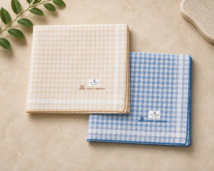 Men’s Classic Check Pattern Cotton Handkerchiefs Pack of 12