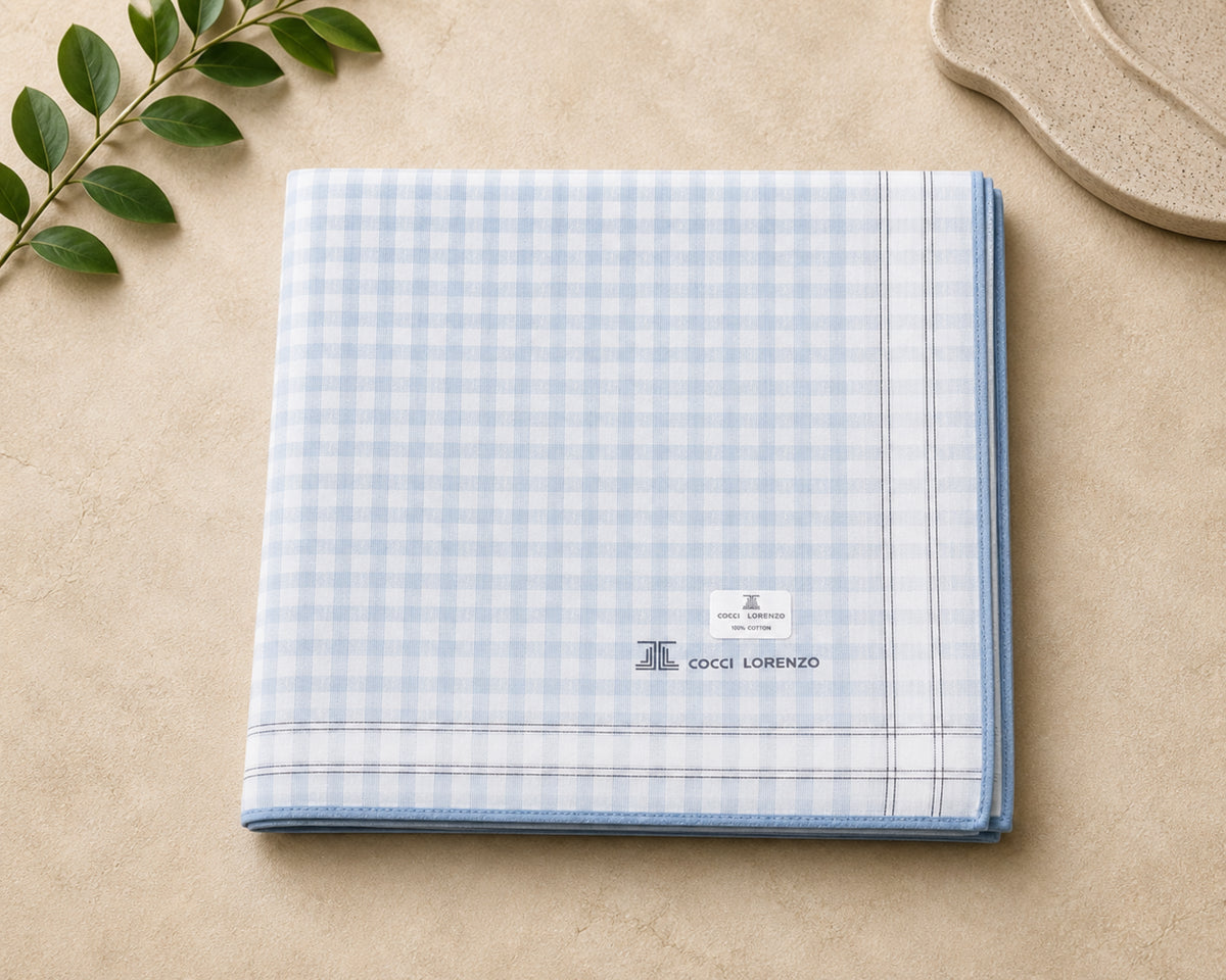 Men’s Classic Check Pattern Cotton Handkerchiefs Pack of 12