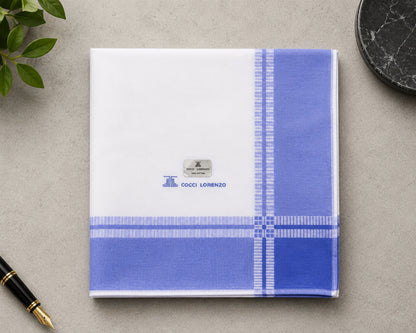 Men’s Cotton Elegant Checked Border Cotton Handkerchiefs Pack of 12