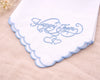 Women’s Embroidered Scalloped Edge Handkerchief Luxury Cotton Hanky