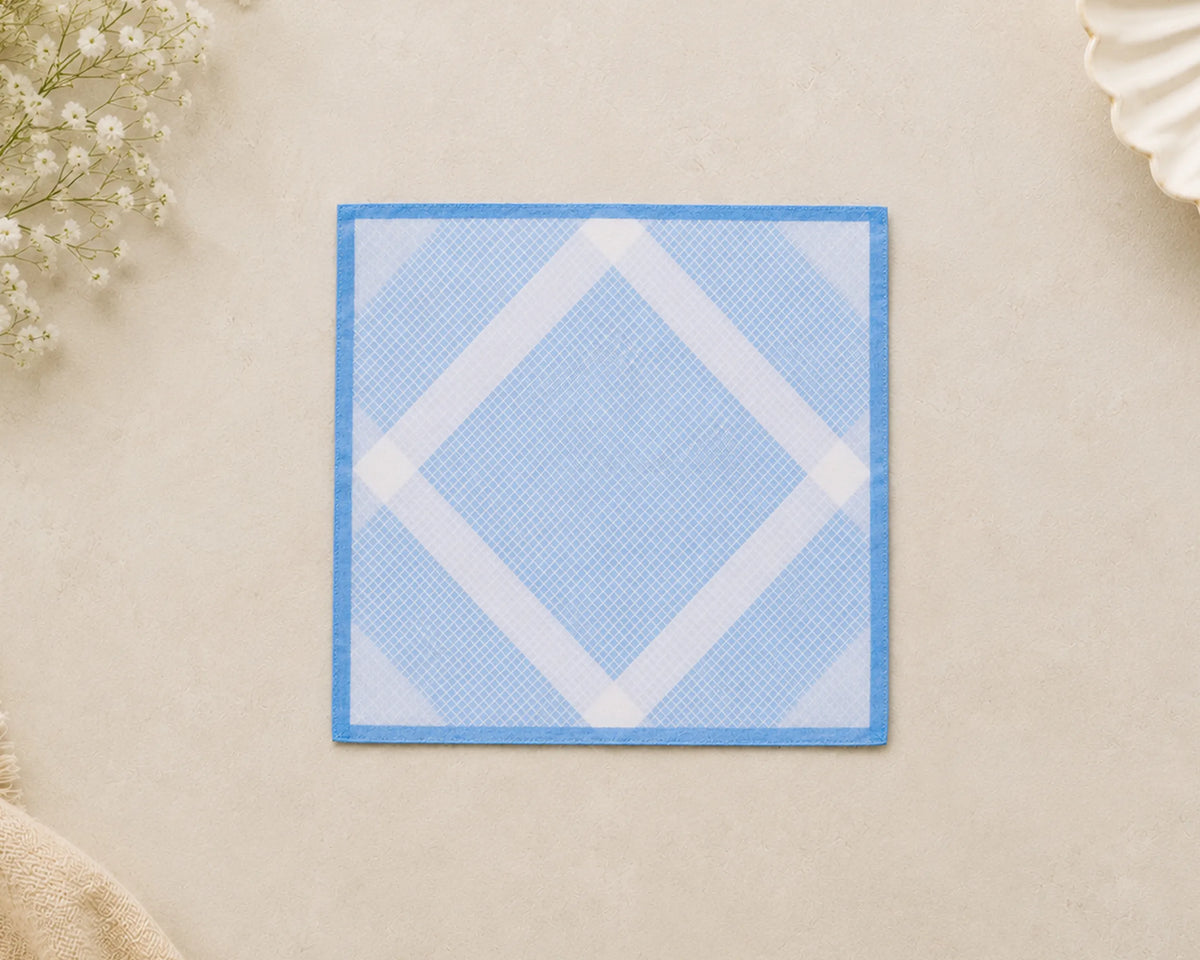 Set of 6 Cotton Handkerchiefs for Men – Soft Checkered Pocket Hankies for Everyday Use