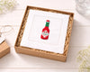 Set of 4 Embroidered Cotton Cocktail Napkins with Custom Initials and Design