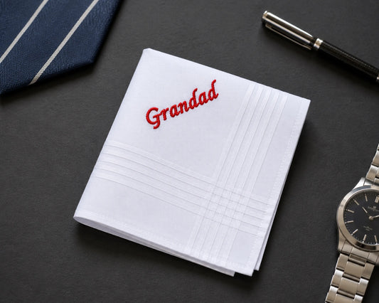 Personalized Embroidered Monogram Men’s Hankies Set of 3