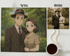 Animated couple in a park with a 'Before' and 'After' comparison on a white background.