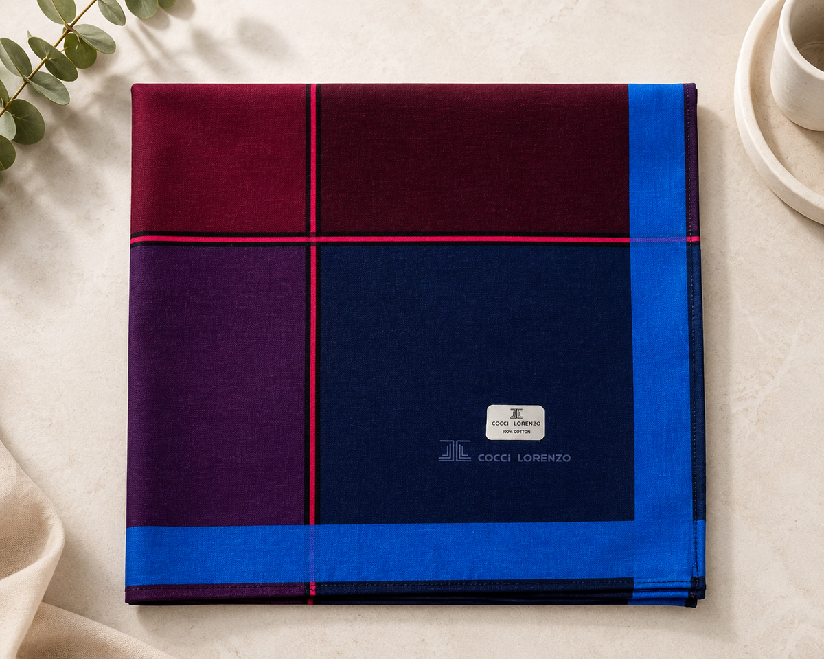 Men’s Cotton Handkerchiefs Pack of 12 Soft Multicolor Border Hankies