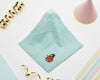 White kids cotton handkerchief with blue astronaut and planet prints made in the usa