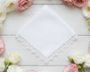 White Plain Lace Trim Cotton Hankies Made in USA 