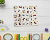 Single white cotton kids handkerchief with colorful video game controller and headset prints made in the usa