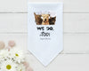 White lace edged handkerchief featuring a printed photo of two women and a message in a handwritten font from Mom to Brooke