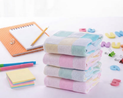 Single colorful plaid cotton handkerchief for kids with pastel squares made in the usa