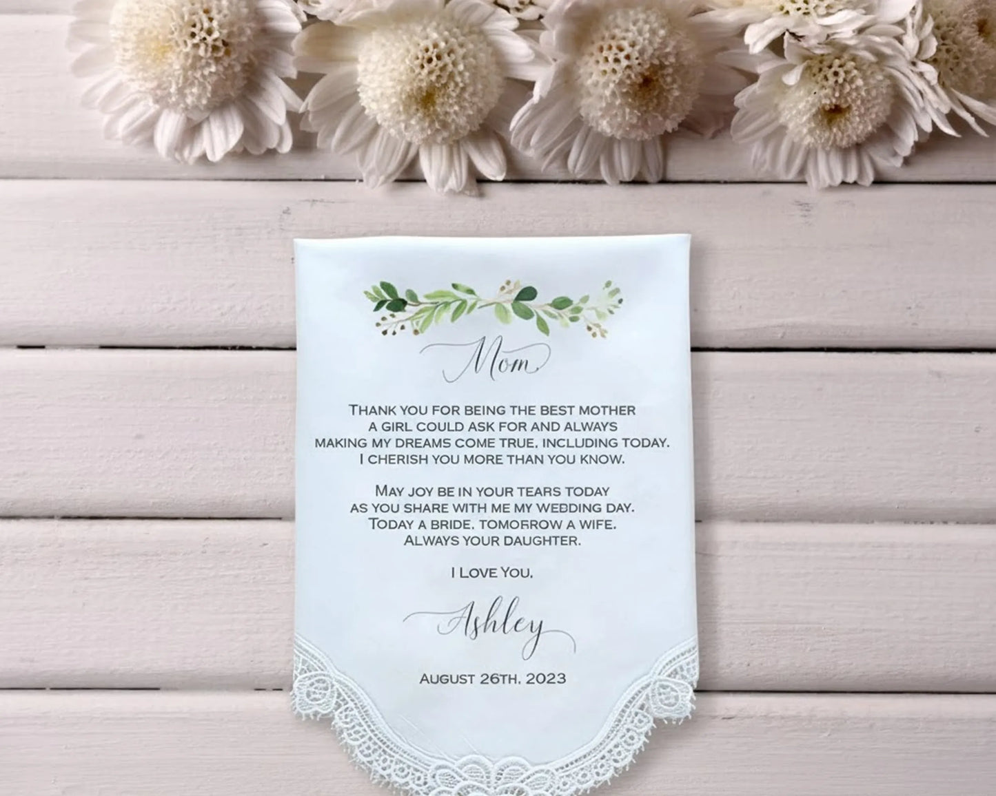 Floral Design Your Custom Text Handkerchiefs  
