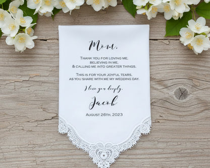 Custom Ladies Handkerchief from Son to Mother 