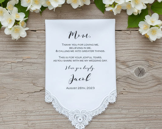 Custom Ladies Handkerchief from Son to Mother 