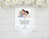 Custom photo wedding handkerchief for dad from daughter with personalized message made in the usa