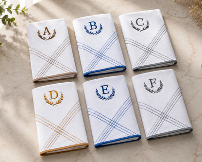 Personalized Embroidery Monogram Handkerchief Set of 6 for Men 2