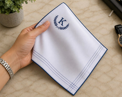 Personalized Embroidery Monogram Handkerchief Set of 6 for Men 4