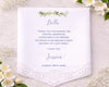 Personalized card with floral design and text on a light background