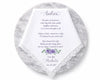 Personalized handkerchief with print message on a marble surface