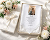 Personalized lace hanky in a box with floral decorations on a light surface
