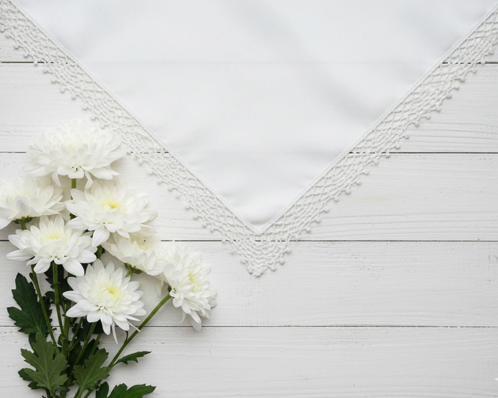 White Plain Lace Cotton Handkerchiefs 