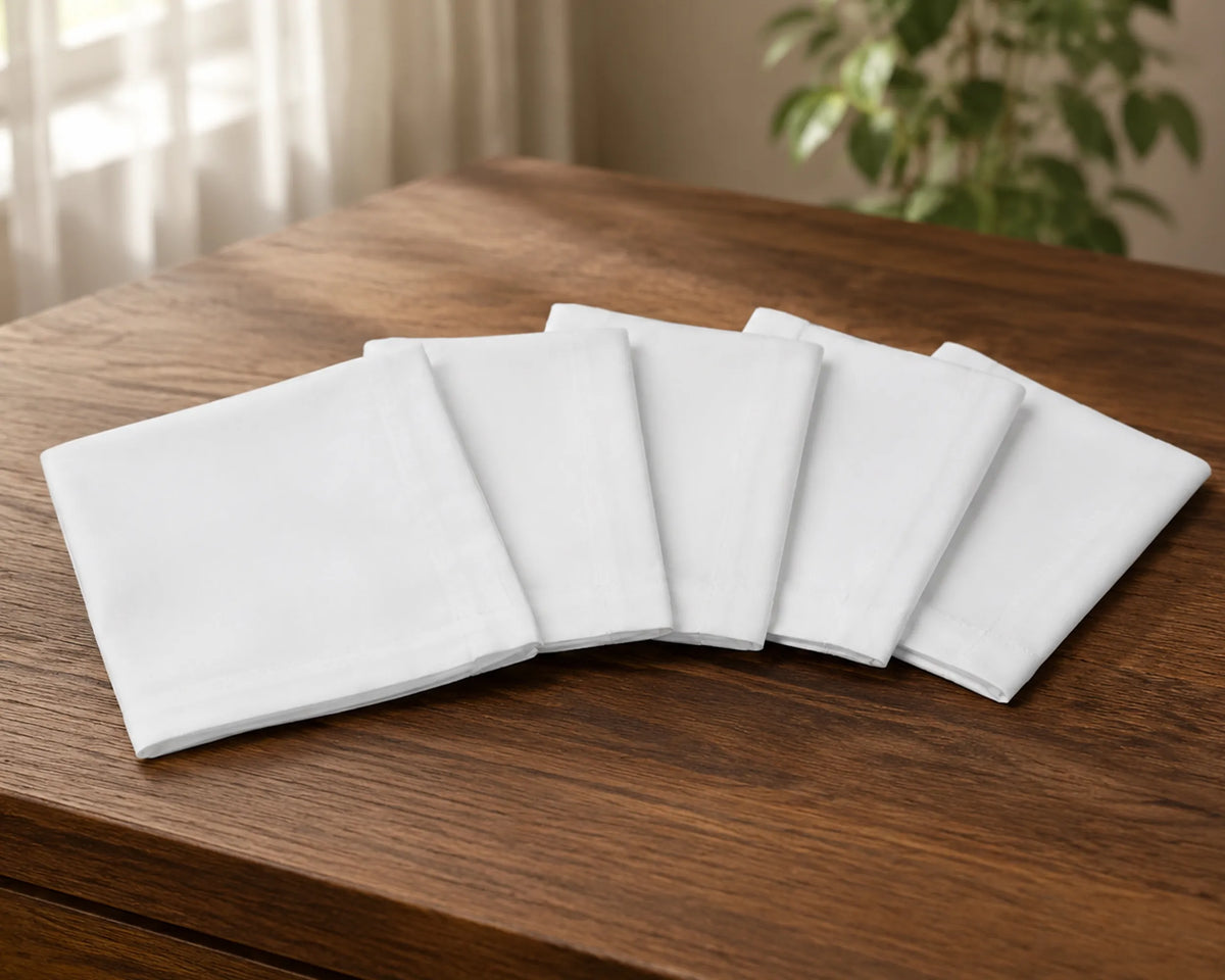 Plain White Cotton Handkerchiefs for Men & Women – Set of 5 2