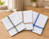 Premium White Cotton Handkerchiefs for Men – Classic Striped Border Pocket Hankies