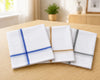 Premium White Cotton Handkerchiefs for Men – Classic Striped Border Pocket Hankies 2