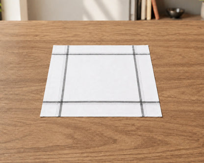 Premium White Cotton Handkerchiefs for Men – Classic Striped Border Pocket Hankies  3